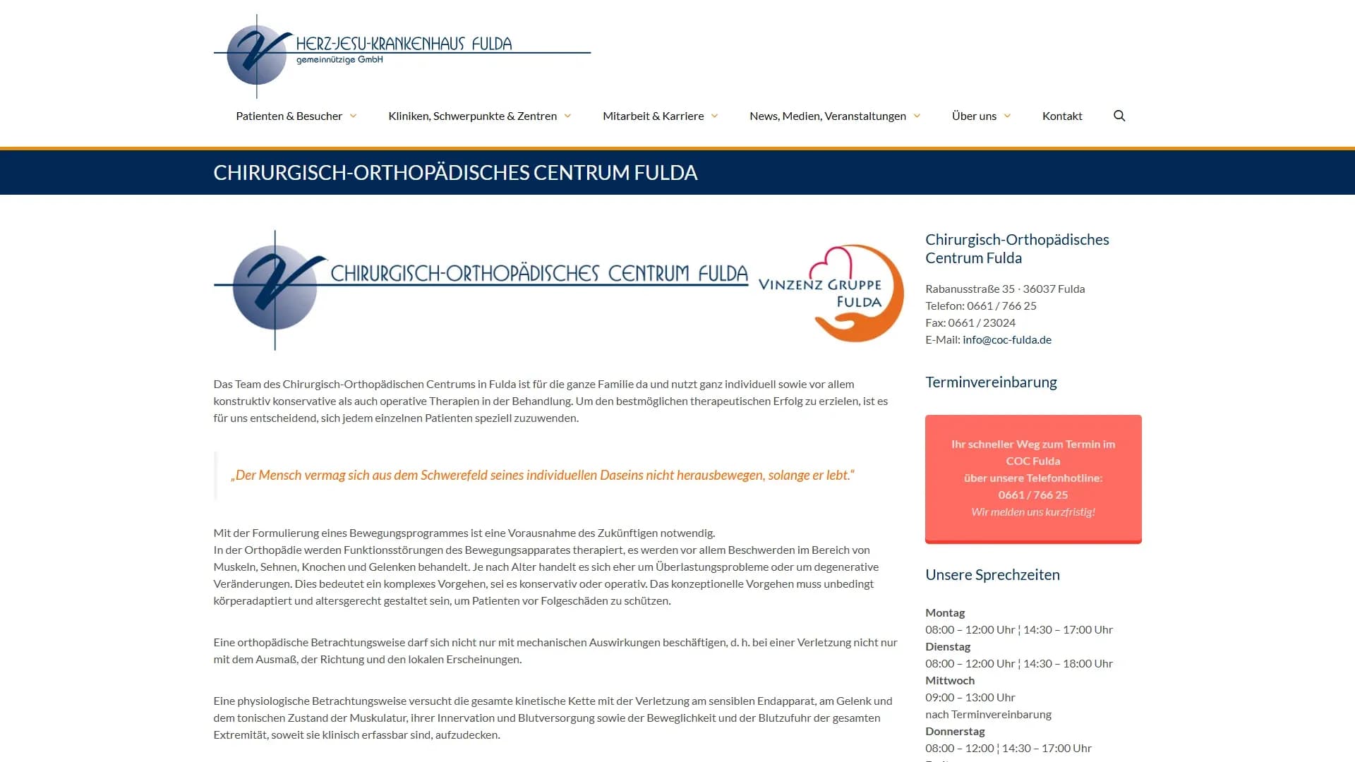 Herz-Jesu-Krankenhaus Fulda — Website