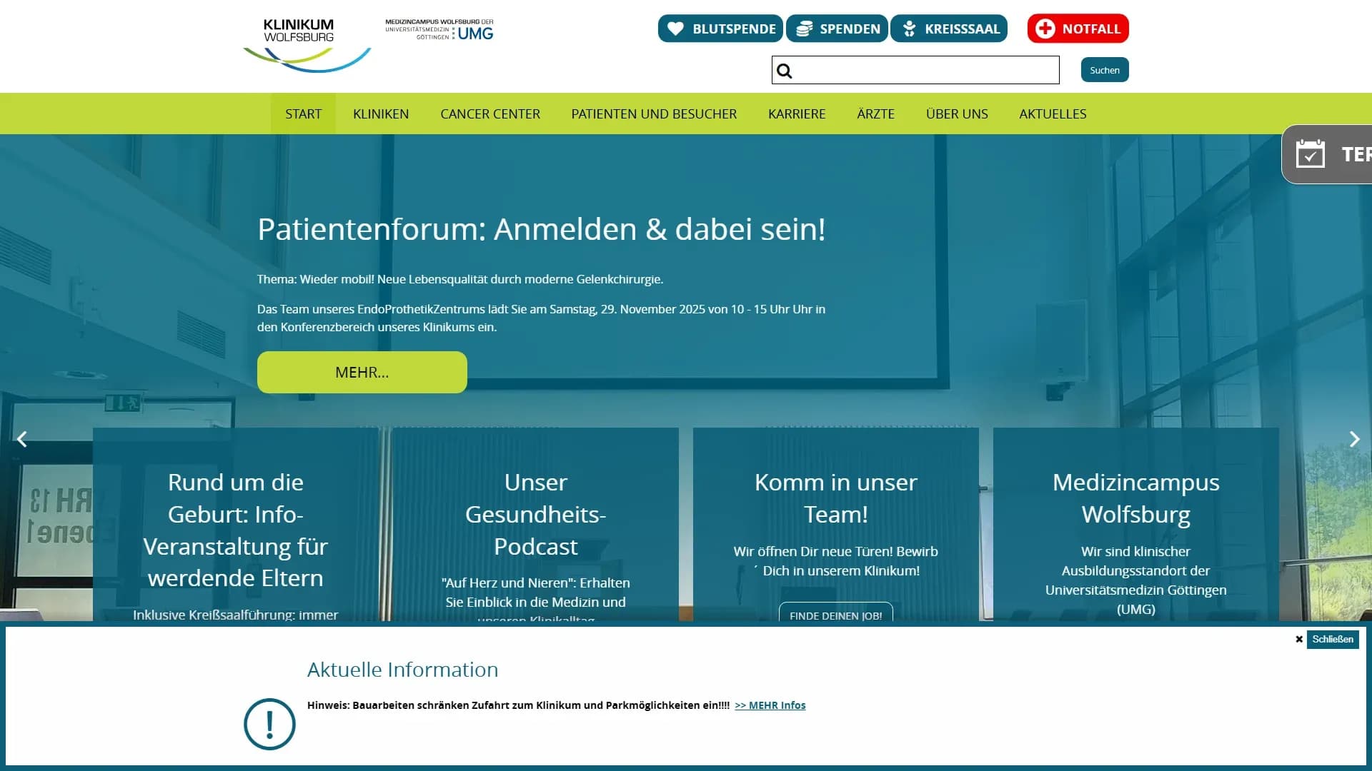 Klinikum Wolfsburg — Website