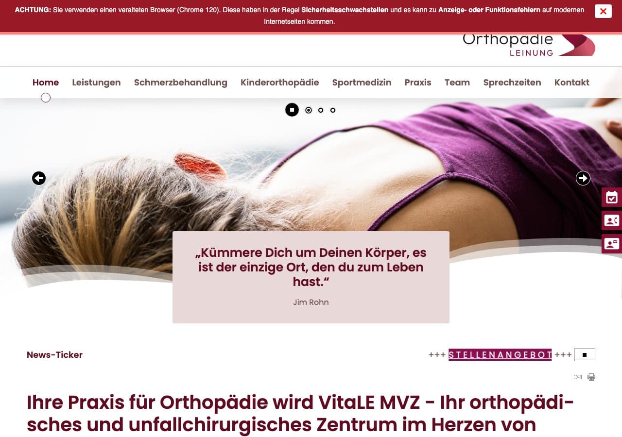 Orthopädische Praxis - Dr. med. Susanne Leinung