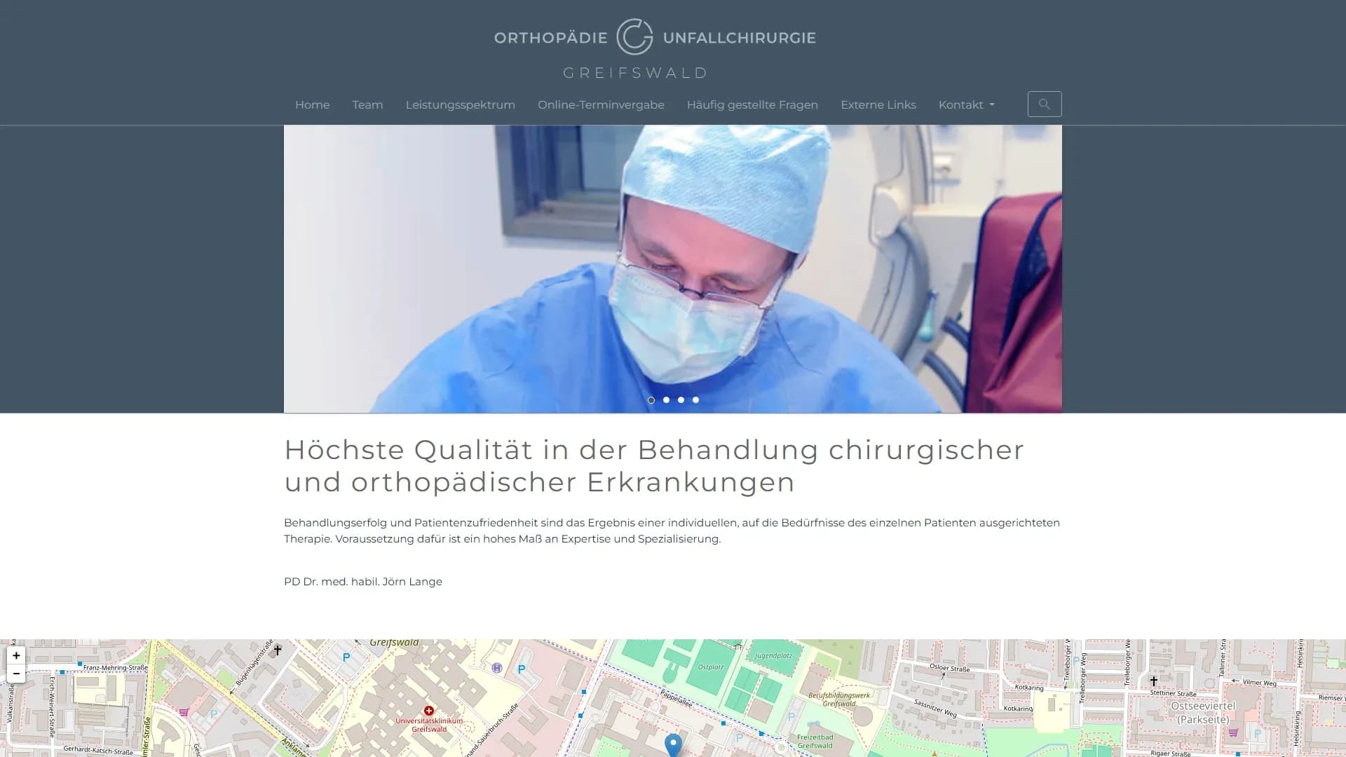 Orthopädie und Unfallchirurgie - PD Dr. med. Jörn Lange — Website