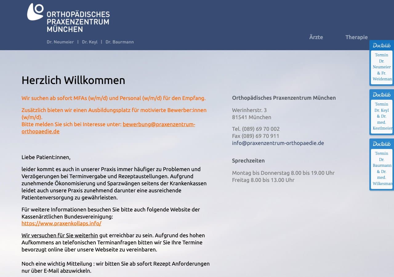 Orthopädisches Praxenzentrum München