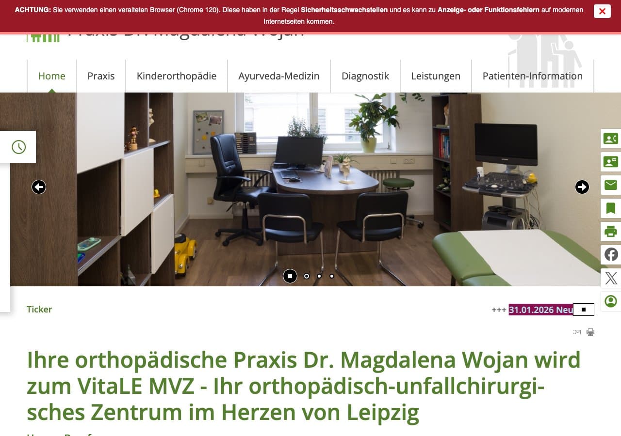 Orthopädische Praxis - Dr. med. Magdalena Wojan