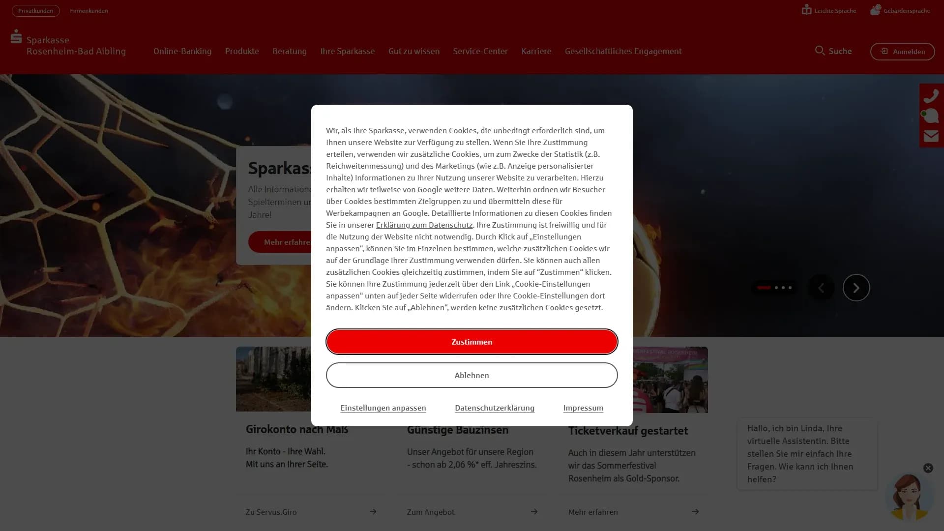 Sparkasse Rosenheim-Bad Aibling — Website