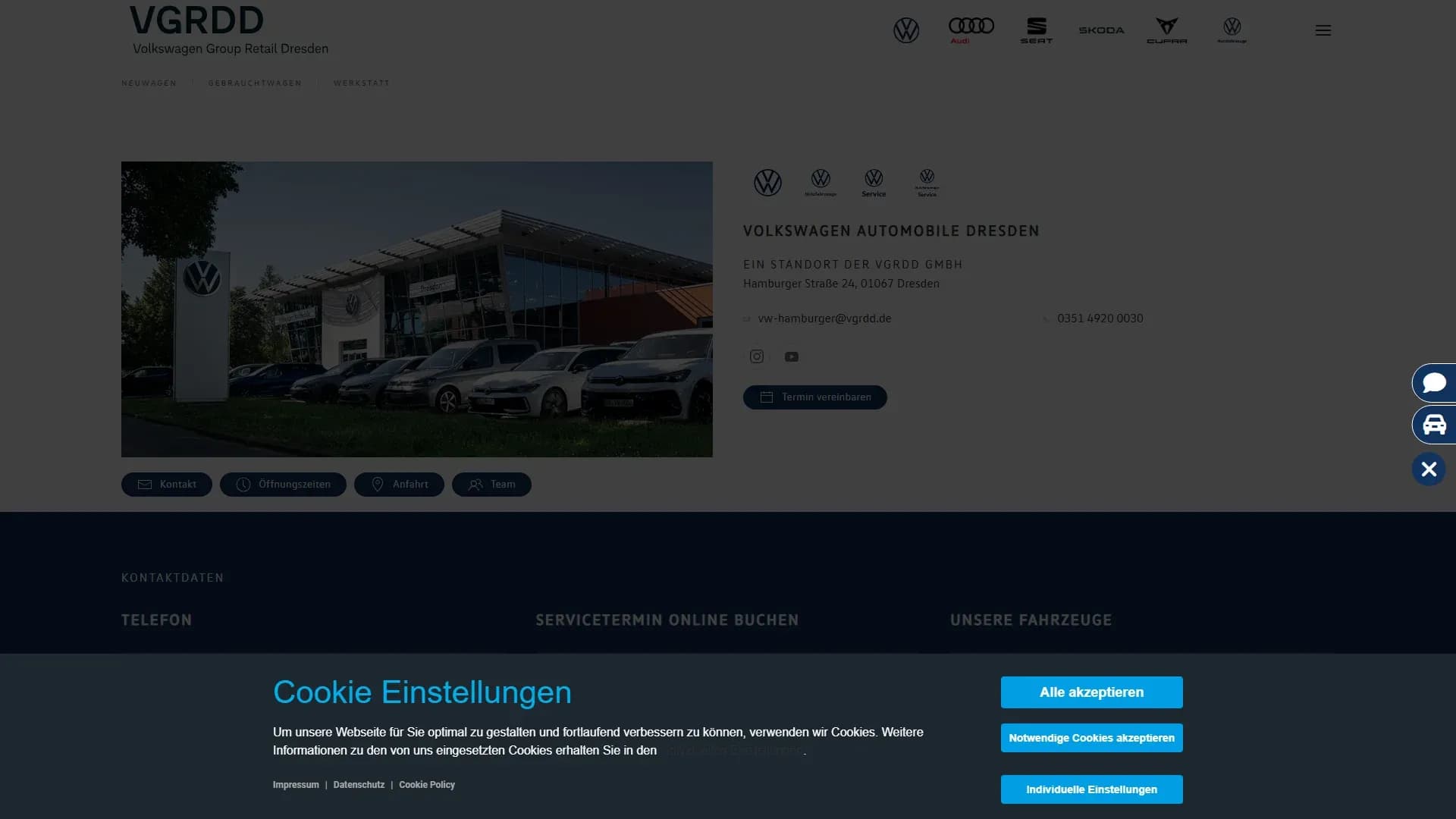 VW Autohaus Dresden — Website